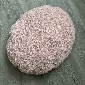 Soft Pink Sherpa Oval Round Pillow Throw Bedding Decor